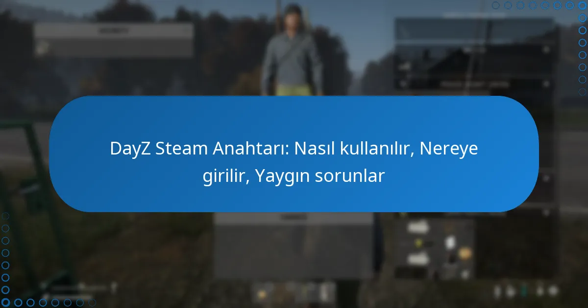 DayZ Steam Anahtarı: Nasıl kullanılır, Nereye girilir, Yaygın sorunlar